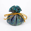 Peacock Feather Prints, Brocade Jewelry Pouch, Jewelry Bags-Blue Hand Home