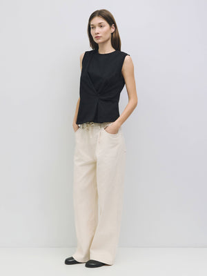 The Sienna Top | Cotton Draped Top-Blue Hand Home