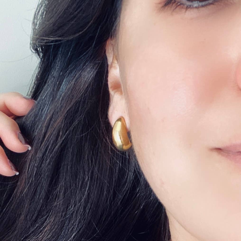 Teardrop Earrings Gold Plated-Blue Hand Home