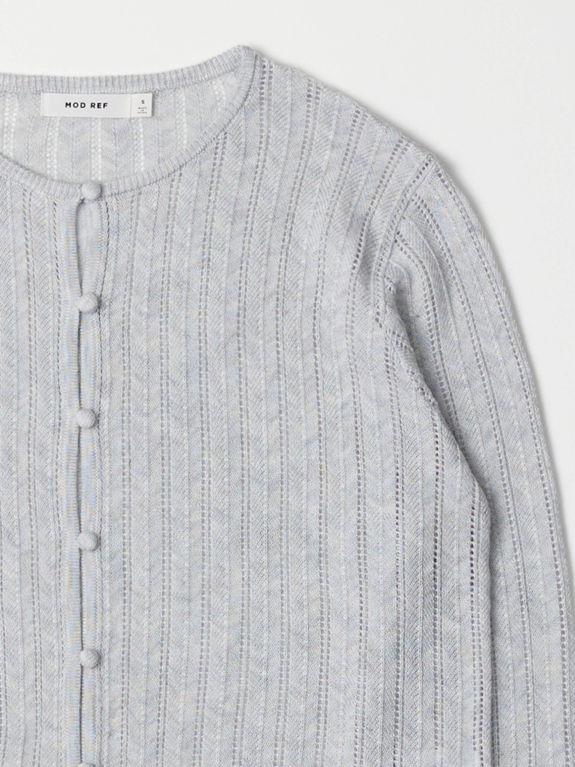 The Russo Cardigan | Button-Down Pointelle Cardigan-Blue Hand Home