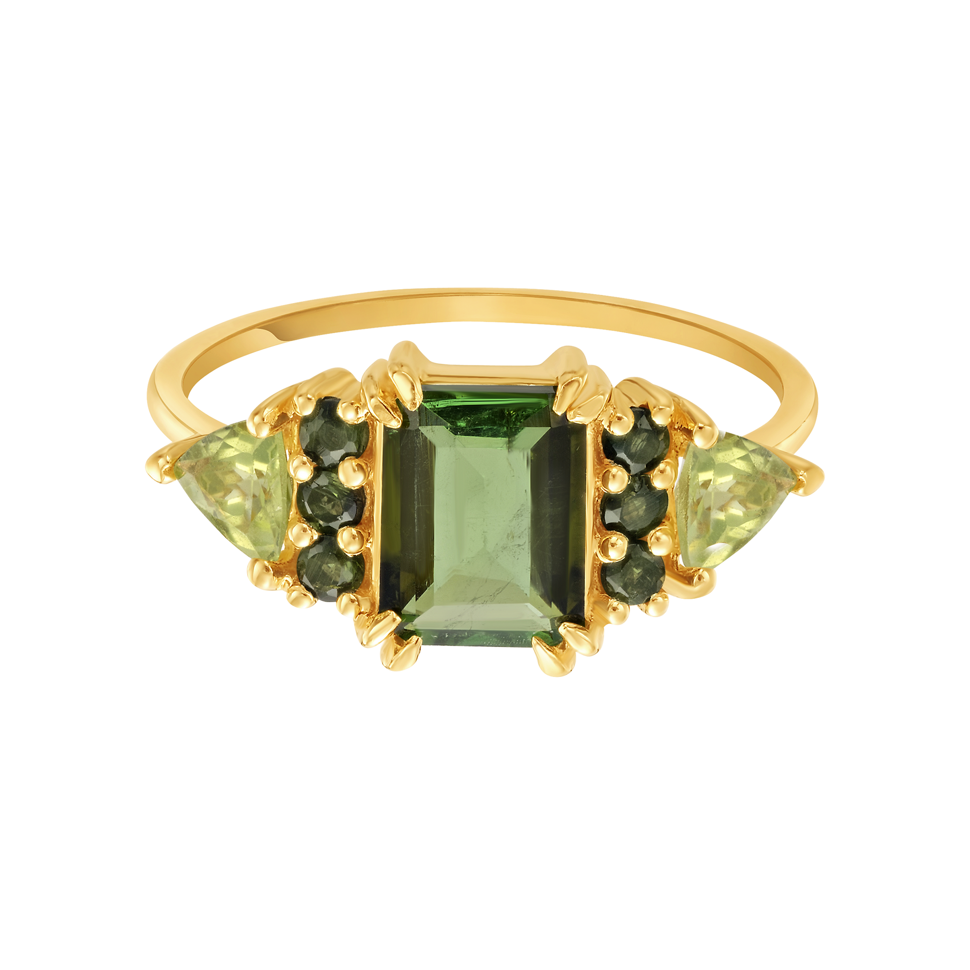 Green With Envy Topaz & Peridot Regal Ring-Blue Hand Home