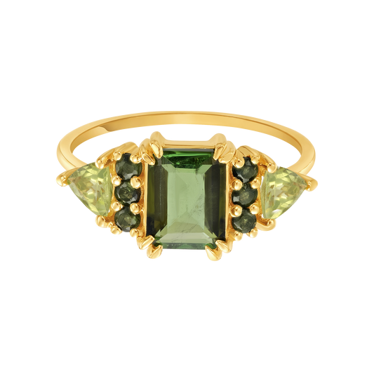 Green With Envy Topaz & Peridot Regal Ring-Blue Hand Home