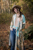 Awakening Long Duster Bamboo Kimono Robe-Blue Hand Home