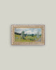 Abstract Landscape Framed Antique Art-Blue Hand Home