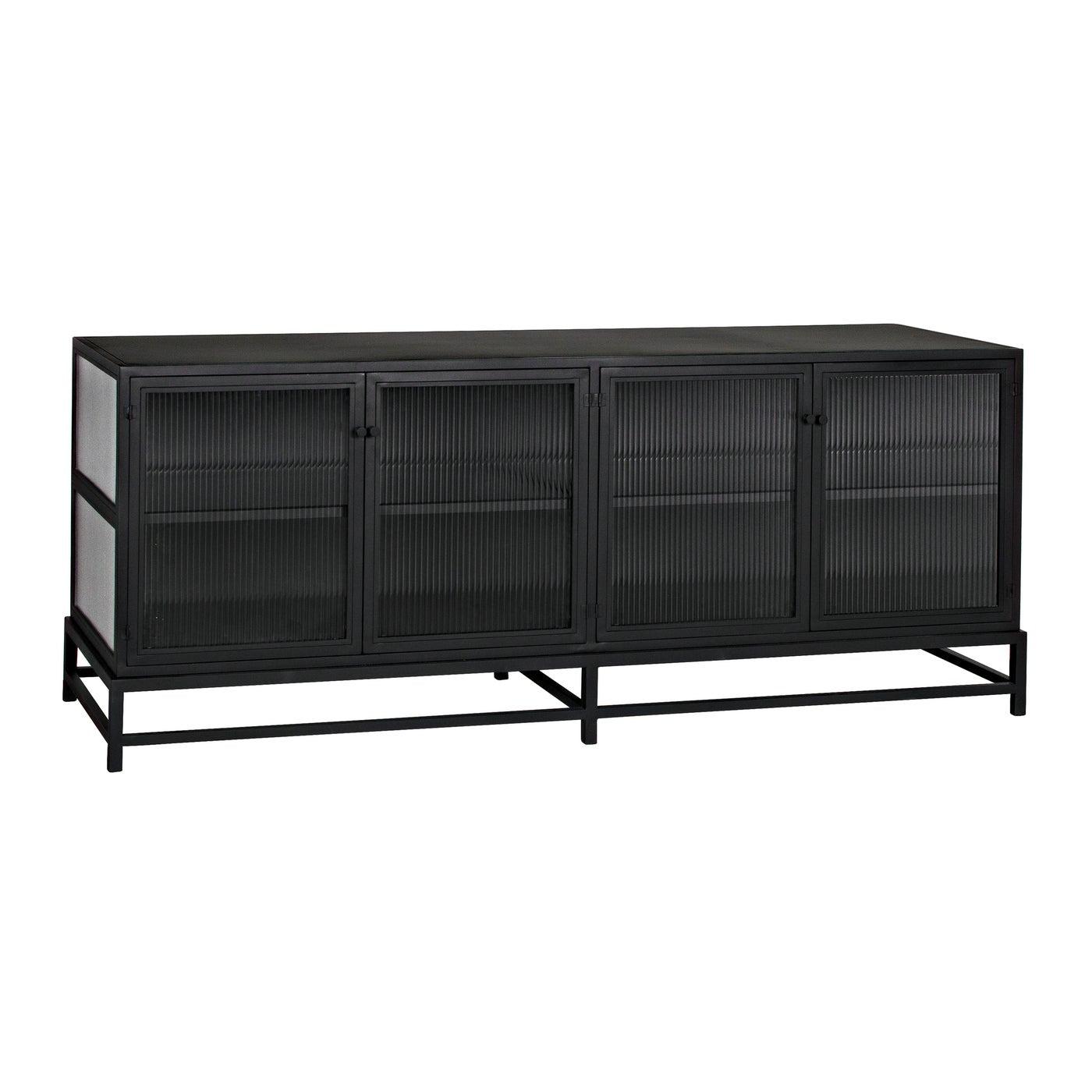 Chandler 4 Door Sideboard, Black Steel-Noir Furniture-Blue Hand Home