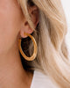 Susan Shaw Handcast Gold Hammered Hoop Earrings-Blue Hand Home