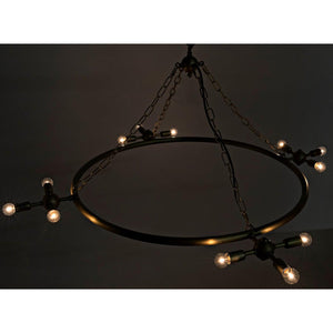 Sasha Chandelier, Metal with Brass Finish-Noir Furniture-Blue Hand Home