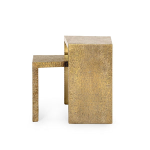 Linus Nesting Tables / Antique Brass-Blue Hand Home