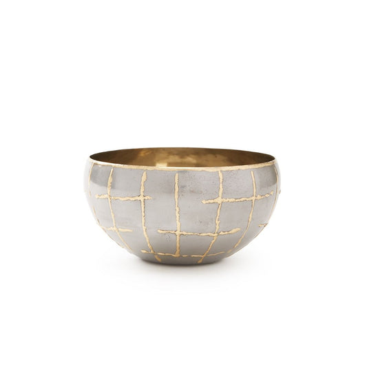 Loom Medium Bowl / Silver and Brass-Villa & House-Blue Hand Home