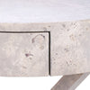 Modena 1-Drawer Side Table / Light Gray Burl-Blue Hand Home