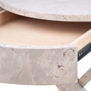 Modena 1-Drawer Side Table / Light Gray Burl-Blue Hand Home