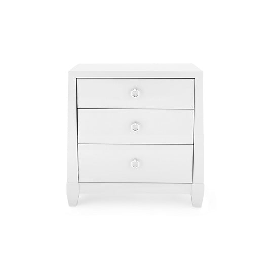 Madison 3-Drawer Side Table / Chiffon White-Blue Hand Home