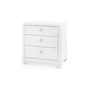 Madison 3-Drawer Side Table / Chiffon White-Blue Hand Home