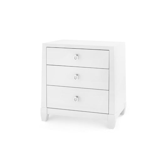 Madison 3-Drawer Side Table / Chiffon White-Blue Hand Home