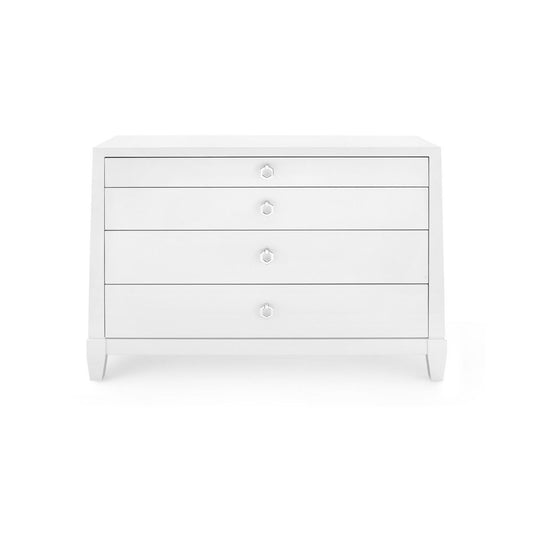 Madison Large 4-Drawer / Chiffon White-Blue Hand Home