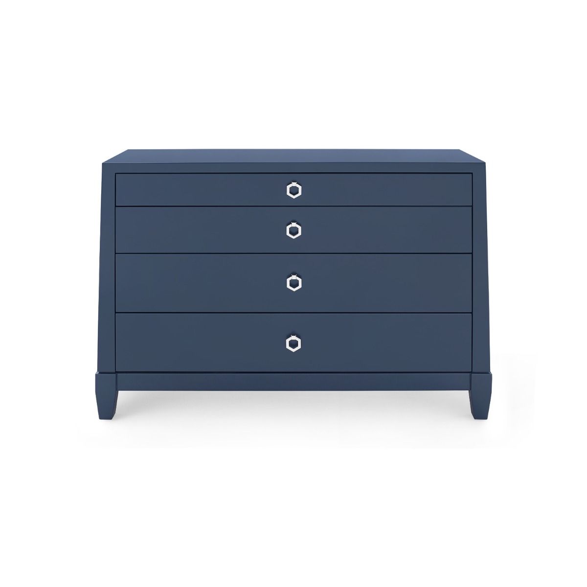 Madison Large 4-Drawer / Navy Blue Lacquer-Blue Hand Home