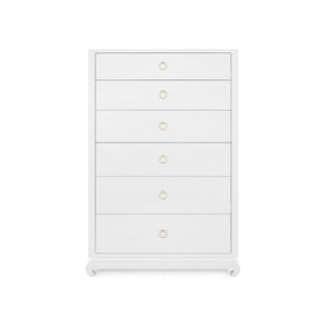 Ming Tall 6-Drawer / Chiffon White-Blue Hand Home