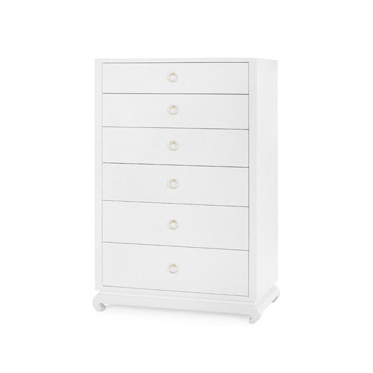 Ming Tall 6-Drawer / Chiffon White-Blue Hand Home