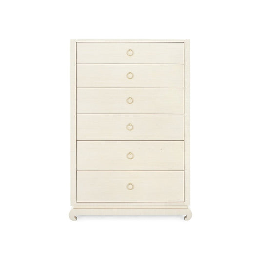 Ming Tall 6-Drawer / Canvas Cream-Blue Hand Home