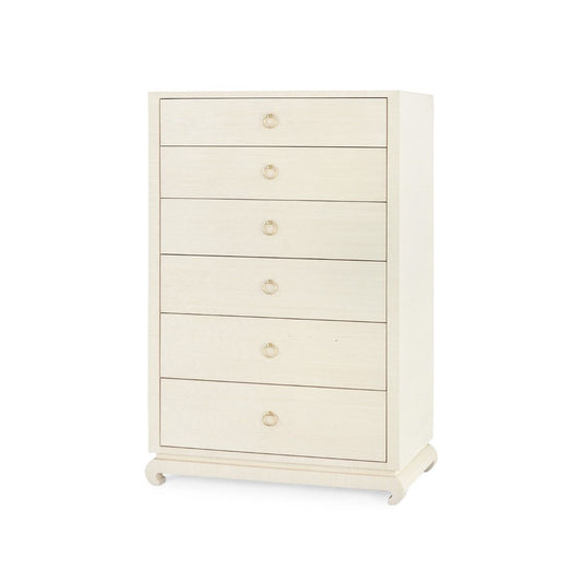 Ming Tall 6-Drawer / Canvas Cream-Blue Hand Home