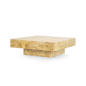 Norma Large Square Coffee Table / Burl-Blue Hand Home