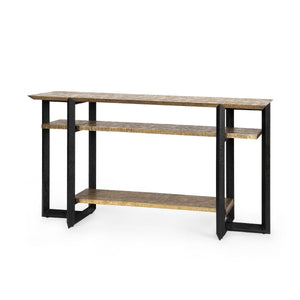 Norman Console / Antique Brass and Dark Bronze-Blue Hand Home