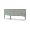 Westminster Concave Sideboard Wrapped In Pale Blue Linen-Blue Hand Home