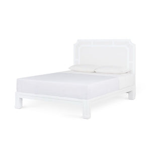 Olivia Queen Headboard With Ryder Bed Frame / Soft White, Vanilla-Blue Hand Home