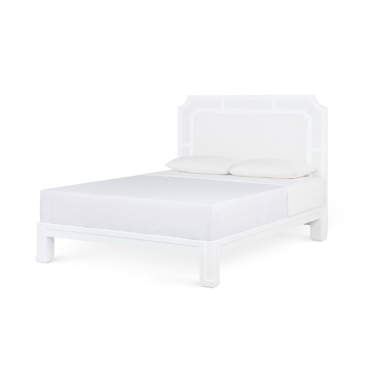 Olivia King Headboard With Ryder Bed Frame / Soft White, Vanilla-Blue Hand Home