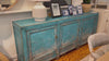 Blue Three Door Cabinet