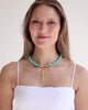 Elongated Cross Matte Turquoise Necklace