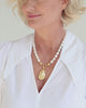 Susan Shaw Gold Oyster Shell on Genuine Freshwater Pearl Necklace