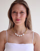 Susan Shaw Gold Textured Loop Chain w/ Genuine Freshwater Baroque Pearls