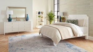 Olivia Queen Headboard / Soft White-Blue Hand Home