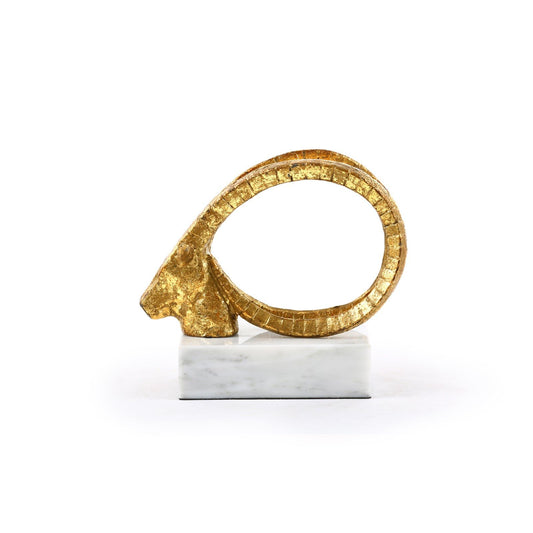 Spiral_Horn Statue / Gold Leaf-Villa & House-Blue Hand Home