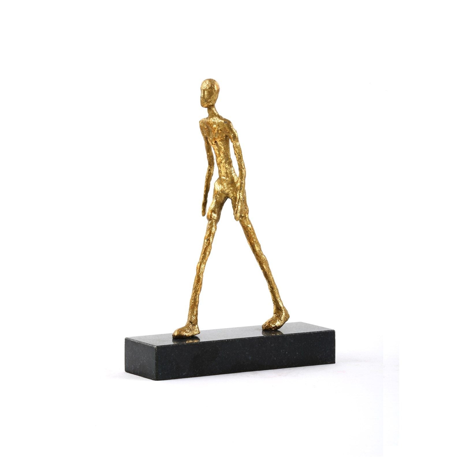 Walking_Man Statue / Gold Leaf-Villa & House-Blue Hand Home