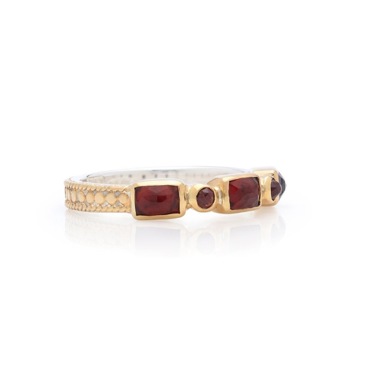 Anna Beck Garnet Mosaic Stacking Ring - Gold-Anna Beck Jewelry-Blue Hand Home