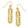 Susan Shaw Handcast Gold Bar with Dots Earrings-Susan Shaw Jewelry-Blue Hand Home