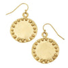 Susan Shaw Handcast Gold Circle with Dots Earrings-Susan Shaw Jewelry-Blue Hand Home