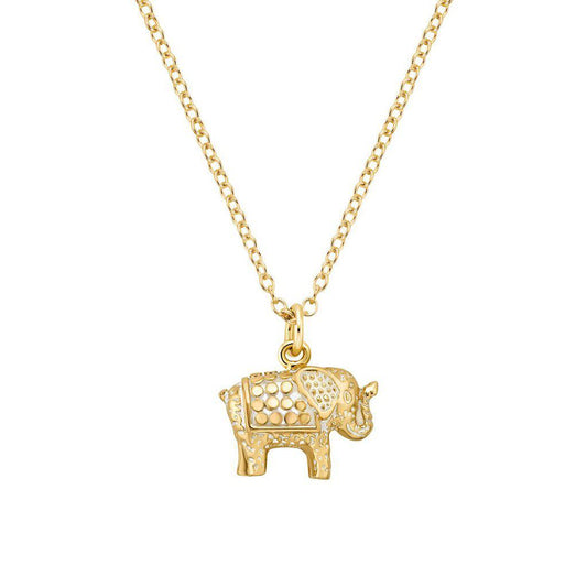 Anna Beck Small Elephant Necklace - Gold-Anna Beck Jewelry-Blue Hand Home