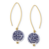 Susan Shaw Gold Threader Earrings w/ Porcelain Ball Drop-Susan Shaw Jewelry-Blue Hand Home