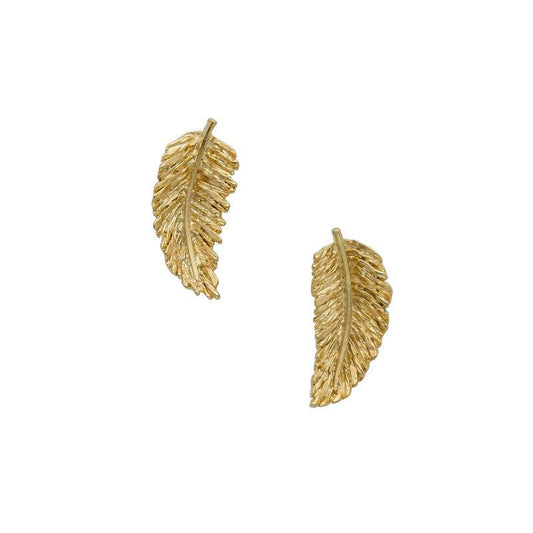 Gold Laurel Leaf Studs-Susan Shaw Jewelry-Blue Hand Home