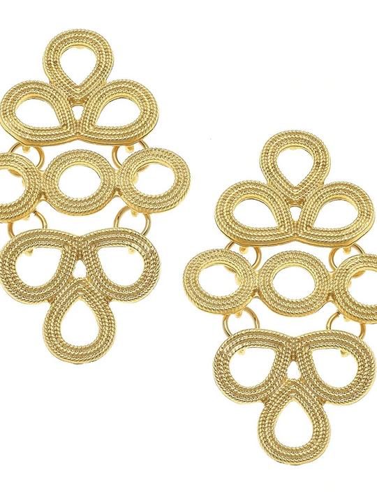 Handcast Gold Multi Circle Post Earrings