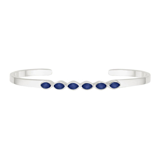 Anna Beck Lapis Multi Stone Cuff - Silver-Anna Beck Jewelry-Blue Hand Home