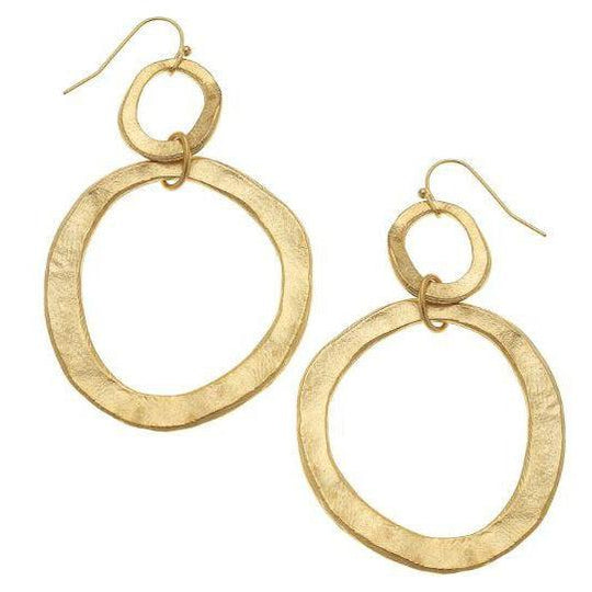 Susan Shaw Handcast Double Gold Earrings