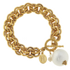 Handcast Gold with Cotton Pearl Bracelet-Susan Shaw Jewelry-Blue Hand Home