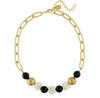 Onyx + Pearl Cluster Chain Necklace-Susan Shaw Jewelry-Blue Hand Home