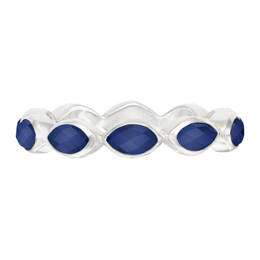 Anna Beck Lapis Multi Stone Ring - Silver-Anna Beck Jewelry-Blue Hand Home