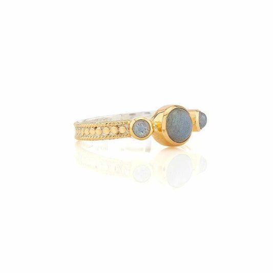 Anna Beck Labradorite Triple Stone Stacking Ring - Gold-Anna Beck Jewelry-Blue Hand Home