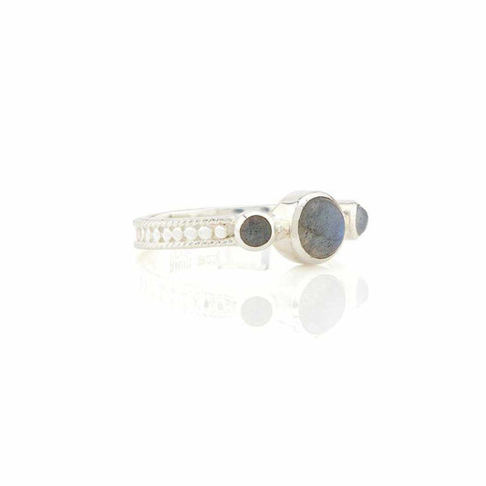 Anna Beck Labradorite Triple Stone Stacking Ring - Silver-Anna Beck Jewelry-Blue Hand Home